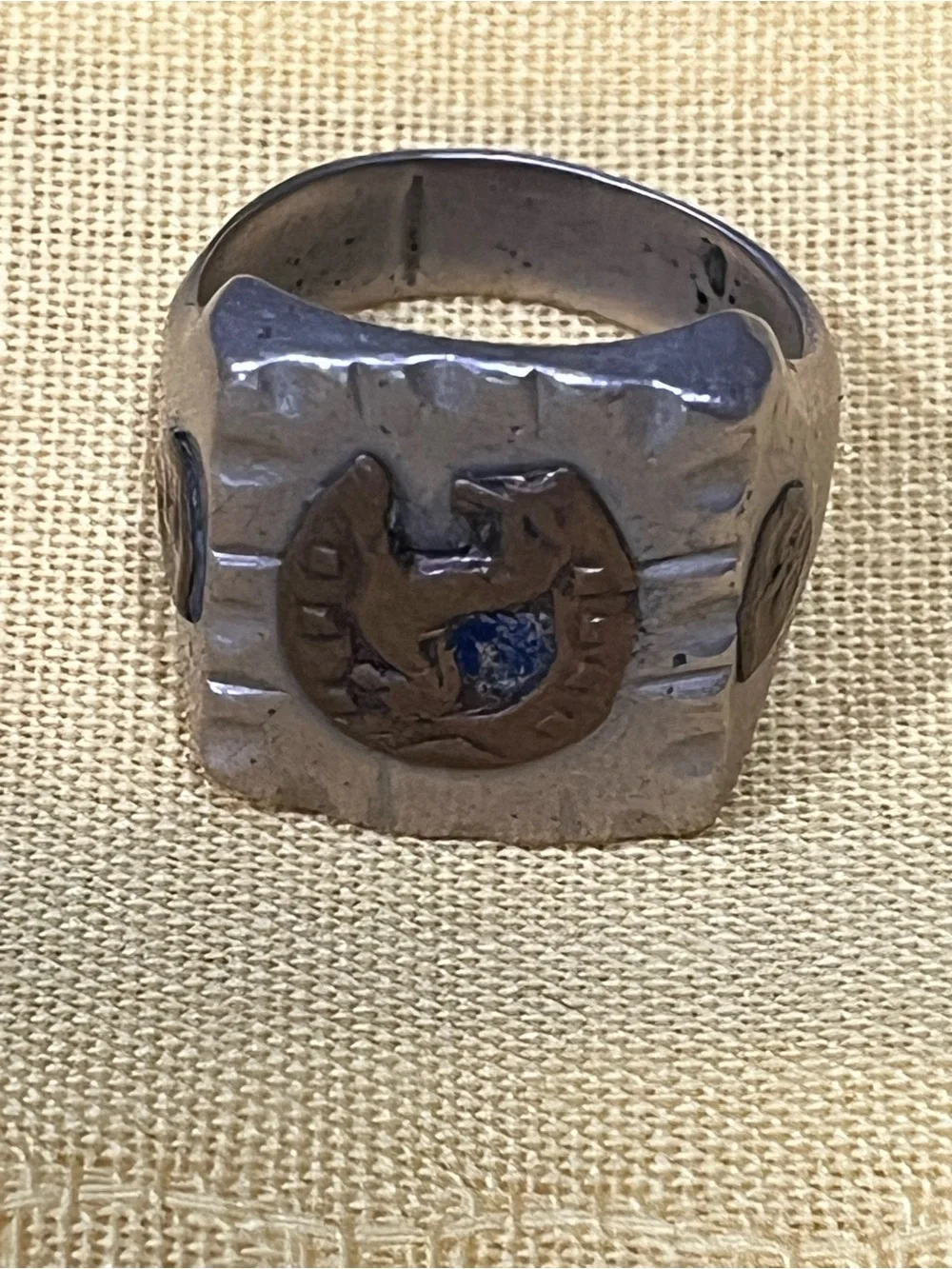 Rare Find! Authentic Mid-Century Mexican Biker/ Souvenir Ring with Western Motif